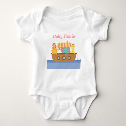 Cute Animals, Noah's Ark, voor baby's Romper (Voorkant)