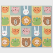 Cute Animals Patchwork Cadeaupapier (Vlak)