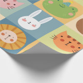 Cute Animals Patchwork Cadeaupapier (Hoek)