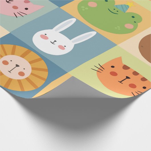 Cute Animals Patchwork Cadeaupapier (Hoek)