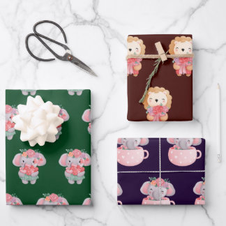 Cute Animals Pattern Inpakpapier Vel