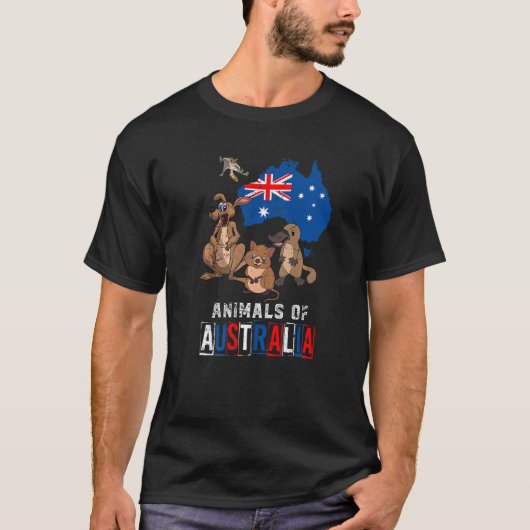 Cute Animals Platypus Quokka Suiker Kangaroo T-shirt (Voorkant)