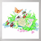 Cute Animals Reading Book Poster (Voorkant)