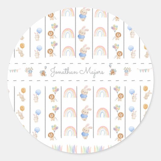 Cute animals ronde sticker (Voorkant)