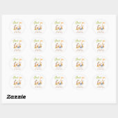 Cute Animals Safari 1e Verjaardag Ronde Sticker (Vel)