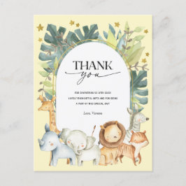 Cute animals Safari baby shower bedankt je briefka Uitnodiging Briefkaart