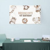 Cute Animals Safari Jungle Birthday Party Kids Spandoek (Beurs)