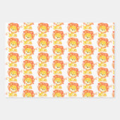 Cute Animals Safari Oerwoud Elephant Giraffe Lion Inpakpapier Vel (Voorkant 3)