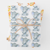 Cute Animals Safari Oerwoud Elephant Giraffe Lion Inpakpapier Vel (In situ)