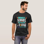 Cute Animals scruberen rubberhandschoenen en koffi T-shirt (Voorkant volledig)