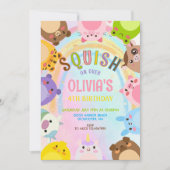 Cute Animals Squish On Over rainbow Birthday Kaart (Voorkant)