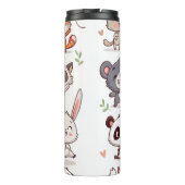 Cute Animals Sticker Adorable Cartoon Characters Thermosbeker (Achterkant)