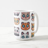 Cute Animals Sticker Sheet Adorable Cartoon Charac Koffiemok (Voorkant rechts)