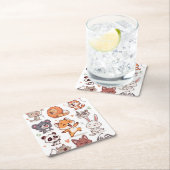  Cute Animals Sticker Sheet Adorable CSticker Kartonnen Onderzetters (Insitu)