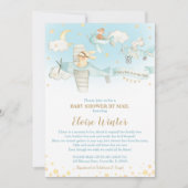 Cute Animals Vliegtuigen Baby shower per post Kaart (Voorkant)
