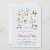Cute Animals Winter Woodland Christmas Party Kaart (Voorkant)
