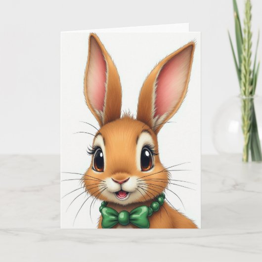 Cute Animated Animal Portrait Card Kaart (Voorkant)