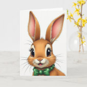 Cute Animated Animal Portrait Card Kaart (Gele Bloem)