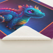 Cute Animated Baby Dragon Sherpa Blanket Deken (3/4)