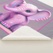 Cute Animated Baby Elephant Sherpa Deken (3/4)