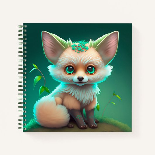 Cute Animated Baby Fox Notitieboek (Voorkant)