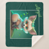 Cute Animated Baby Fox Sherpa Deken (Voorkant)