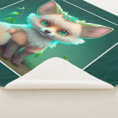 Cute Animated Baby Fox Sherpa Deken (3/4)