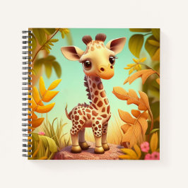 Cute Animated Baby Giraffe Notitieboek