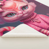 Cute Animated Cat Sherpa Deken (3/4)