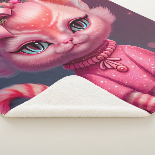 Cute Animated Cat Sherpa Deken (3/4)