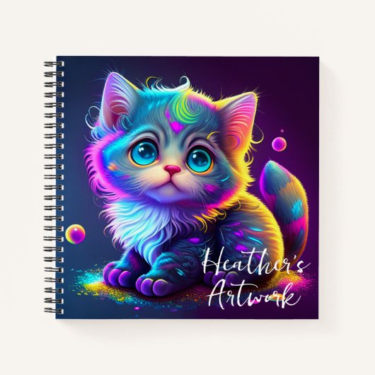 Cute Animated Cat Sketchbook Notitieboek (Voorkant)