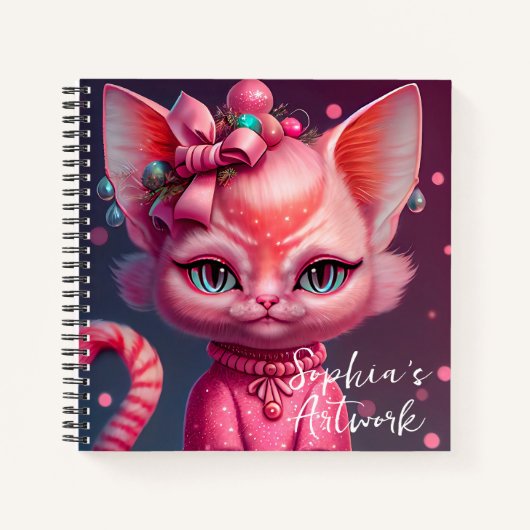 Cute Animated Cat Sketchbook Notitieboek (Voorkant)