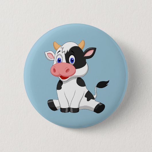 Cute Animated Cow Button (Voorkant)