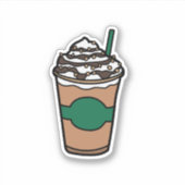 Cute Animated Cup Frappe koffie Sticker (Voorkant)