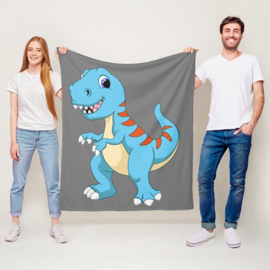 Cute animated dinosaur fleece deken (In situ)