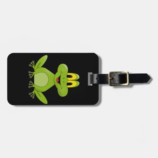 Cute animated Frog background Bagagelabel (Voorkant horizontaal)