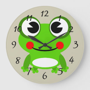 Cute animated frog grote klok