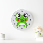 Cute animated frog round clock grote klok (Huis)
