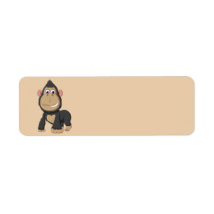 Cute Animated Gorilla Etiket