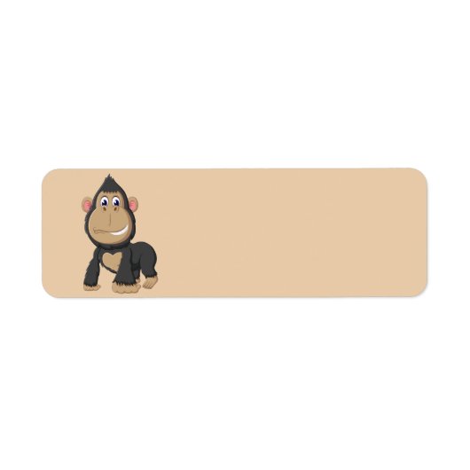 Cute Animated Gorilla Etiket (Voorkant)