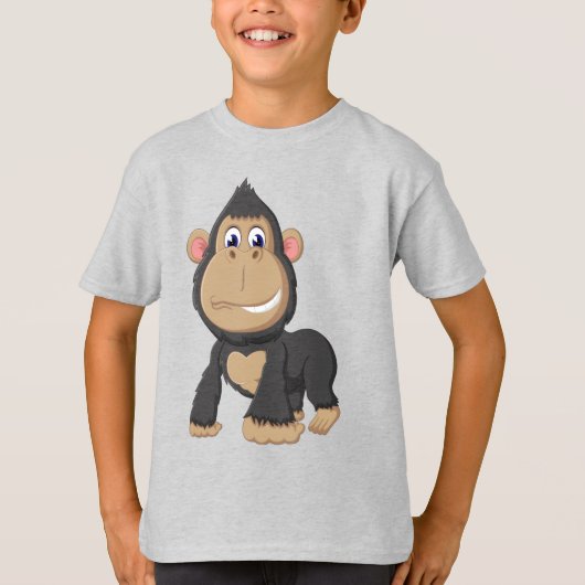 Cute Animated Gorilla T-shirt (Voorkant)