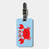 Cute animated happy crab background bagagelabel (Voorkant verticaal)