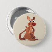 Cute Animated Kangaroo Ronde Button 7,6 Cm (Voorkant /achterkant)