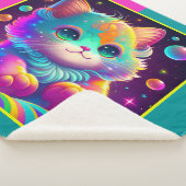 Cute Animated Kitten Sherpa Blanket Sherpa Deken (3/4)