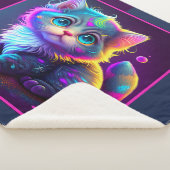 Cute Animated Kitten Sherpa Deken (3/4)