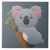 Cute animated Koala Beer Tegeltje (Voorkant)