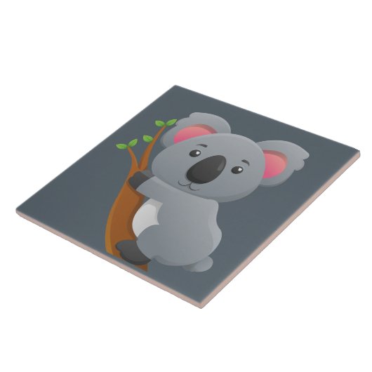 Cute animated Koala Beer Tegeltje (Zijkant)