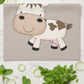 Cute animated koe theedoek (Gevouwen)