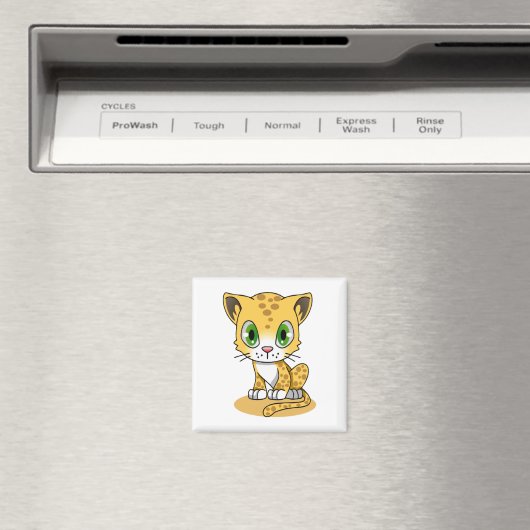 Cute Animated leopard Magneet (Insitu (Vaatwasser))