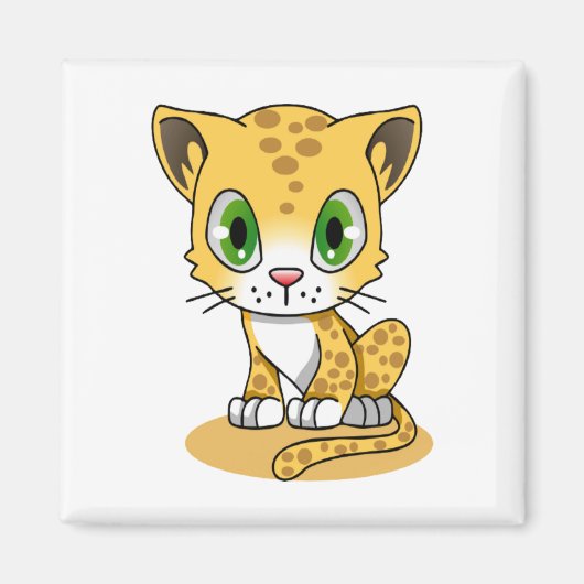 Cute Animated leopard Magneet (Voorkant)